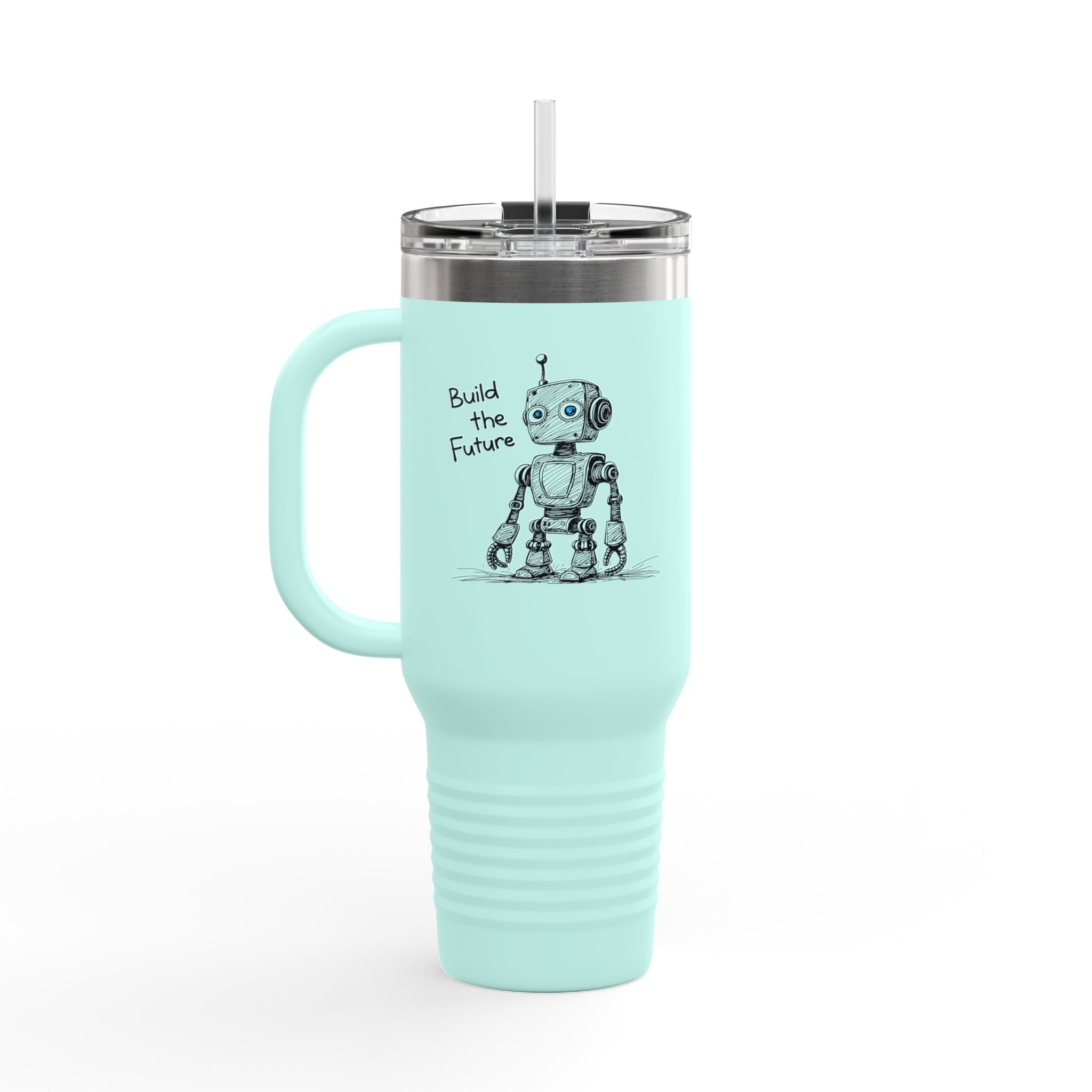 Blue-eye Bot Insulated Travel Mug, 40oz - Light Colors
