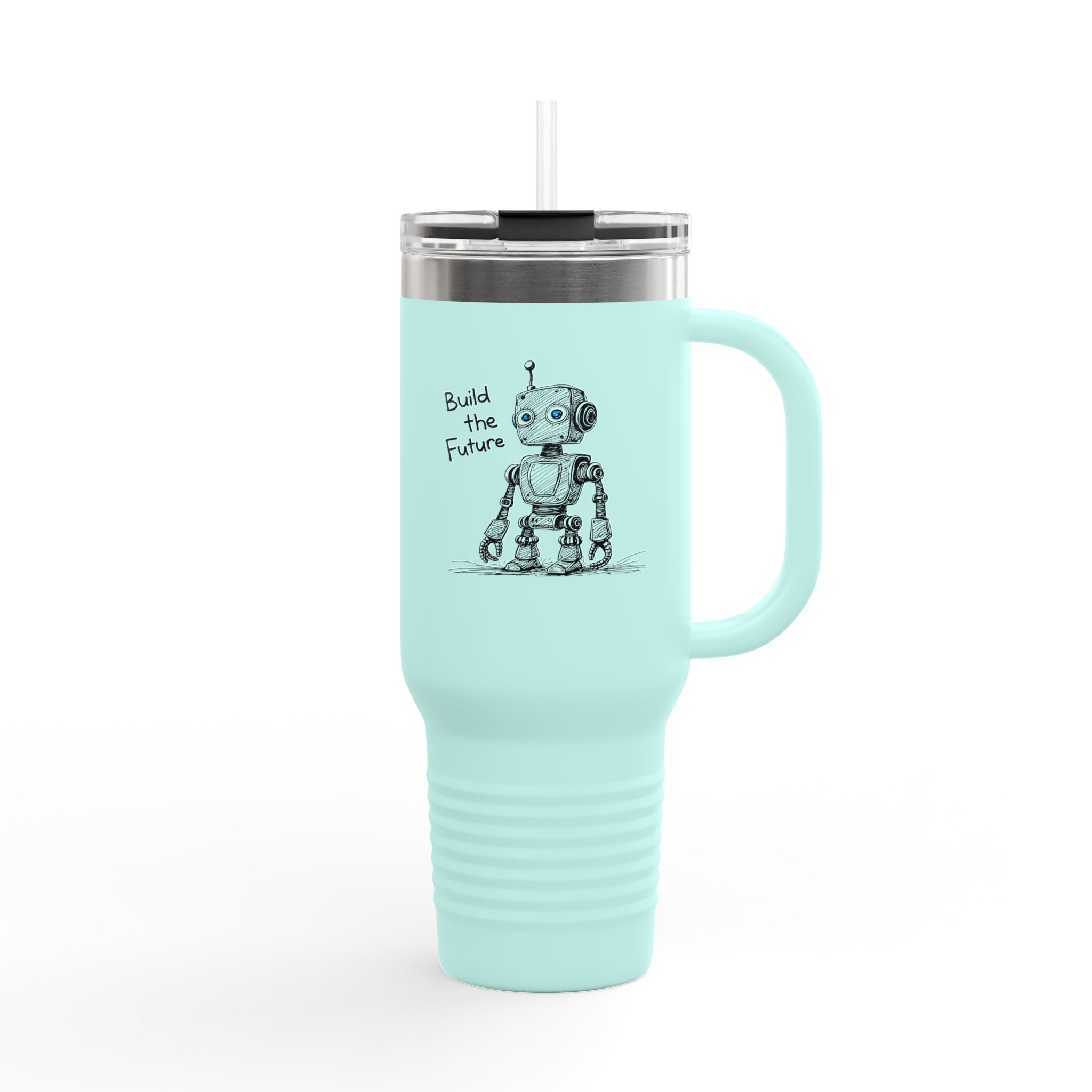 Blue-eye Bot Insulated Travel Mug, 40oz - Light Colors