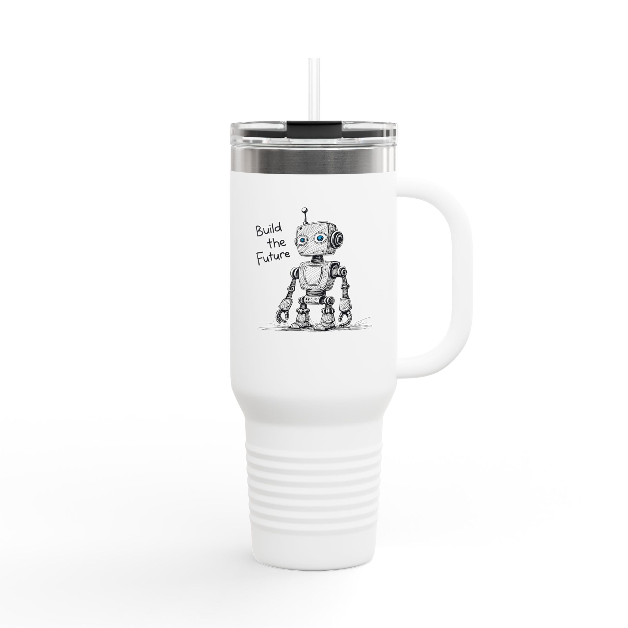 Blue-eye Bot Insulated Travel Mug, 40oz - Light Colors